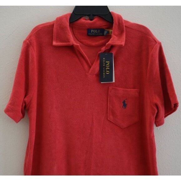 Polo Ralph Lauren Men's Sz Small Red Custom Slim Fit Terry S/S Polo Shirt $95 - Picture 3 of 10